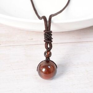 Tiger Eye Elegant Brown Pendant Necklace
